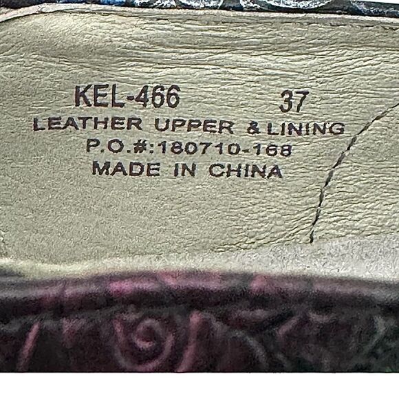 Alegria Multicolored Embossed ROSES Leather Comfort Shoes Size EU 37 US 7-7.5 - Picture 5 of 10